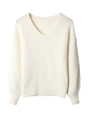 Joe Browns Cream Simple V-Neck Jumper - Image 7 of 7