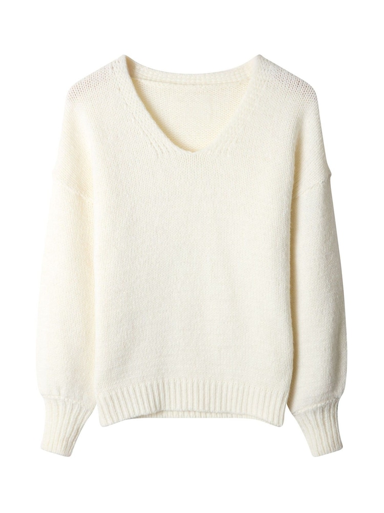 Joe Browns Cream Simple V-Neck Jumper - Image 7 of 7