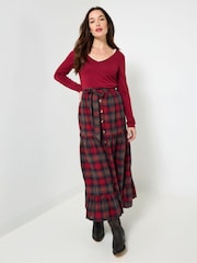 Joe Browns Red V-Neck Lace Trim Top - Image 3 of 4