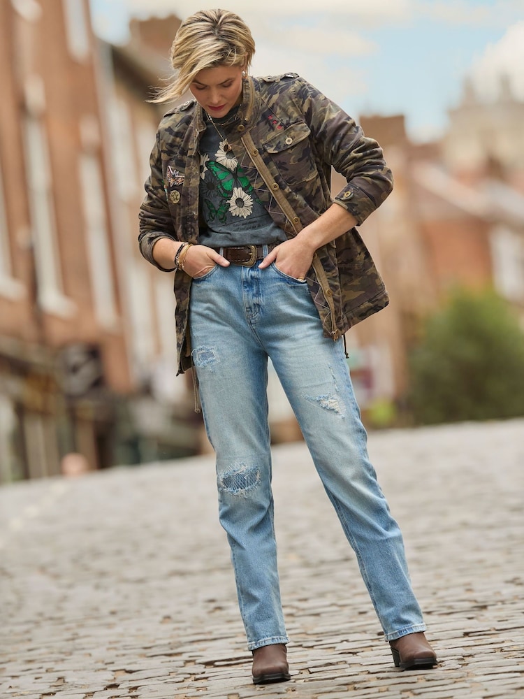 Joe Browns Green Relaxed Camo Jacket - Image 2 of 7