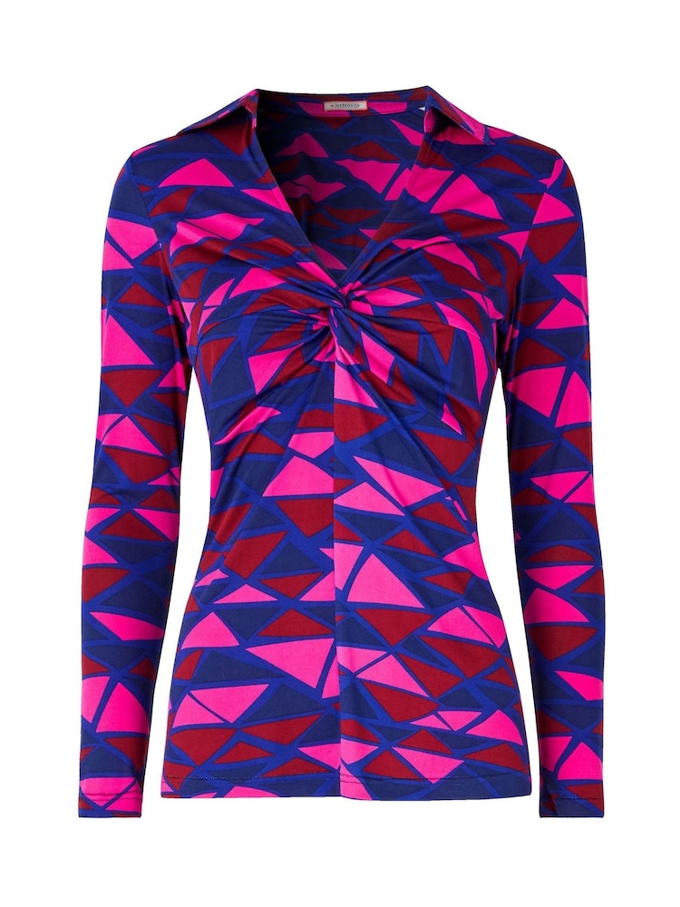 Joe Browns Purple Retro Geo Twist-Front Top - Image 5 of 5