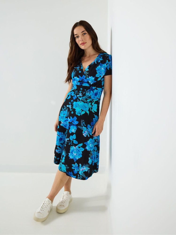 Joe Browns Blue Winter Floral Jersey Wrap Dress - Image 2 of 5
