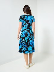 Joe Browns Blue Winter Floral Jersey Wrap Dress - Image 4 of 5