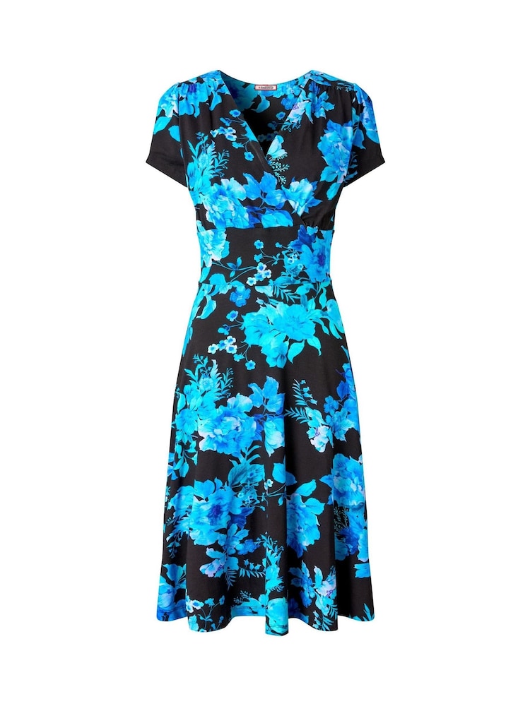 Joe Browns Blue Winter Floral Jersey Wrap Dress - Image 5 of 5