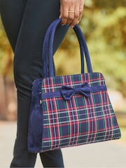 Joe Browns Blue Tartan Vintage Style Bag - Image 1 of 7