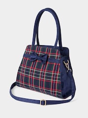 Joe Browns Blue Tartan Vintage Style Bag - Image 4 of 7