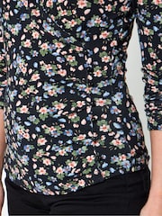 Joe Browns Black Shawl Collar Floral Top - Image 2 of 6
