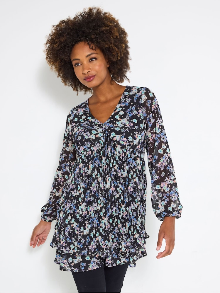 Joe Browns Black Tiered Floral Mini Dress - Image 1 of 5 Joe Browns Black Tiered Floral Mini Dress - Image 1 of 5