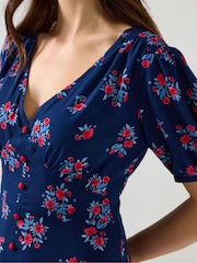 Joe Browns Blue Vintage Ditsy Floral Tea Dress - Image 4 of 5