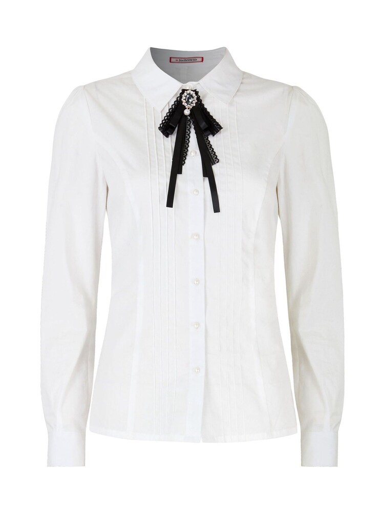 Joe Browns White Shirt with Brooch - Image 5 of 5 Joe Browns White Shirt with Brooch - Image 5 of 5