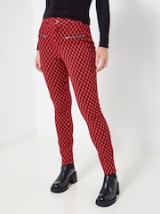 Joe Browns Red Check Ponte Trousers - Image 3 of 8