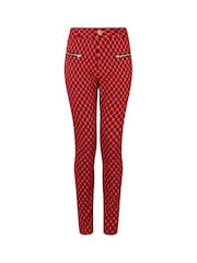 Joe Browns Red Check Ponte Trousers - Image 8 of 8