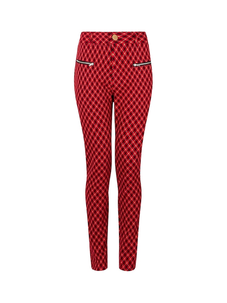Joe Browns Red Check Ponte Trousers - Image 8 of 8 Joe Browns Red Check Ponte Trousers - Image 8 of 8