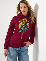 Joe Browns Red Sunflower Graphic Hoodie - Image 1 of 5