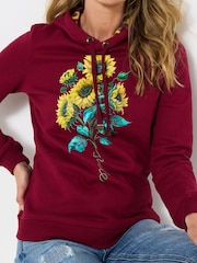 Joe Browns Red Sunflower Graphic Hoodie - Image 2 of 5