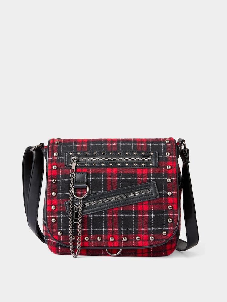 Joe Browns Red Tartan Rock Chick Cross Body Bag - Image 2 of 7