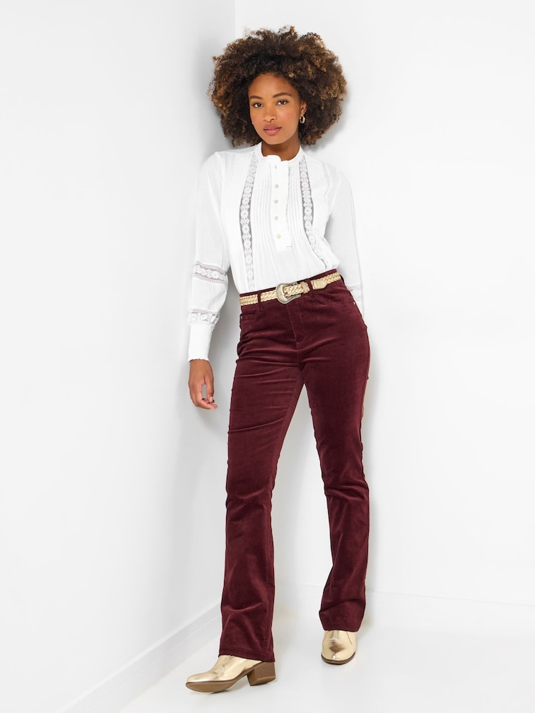 Joe Browns Red Petite Bootcut Moleskin Trousers - Image 1 of 5 Joe Browns Red Petite Bootcut Moleskin Trousers - Image 1 of 5
