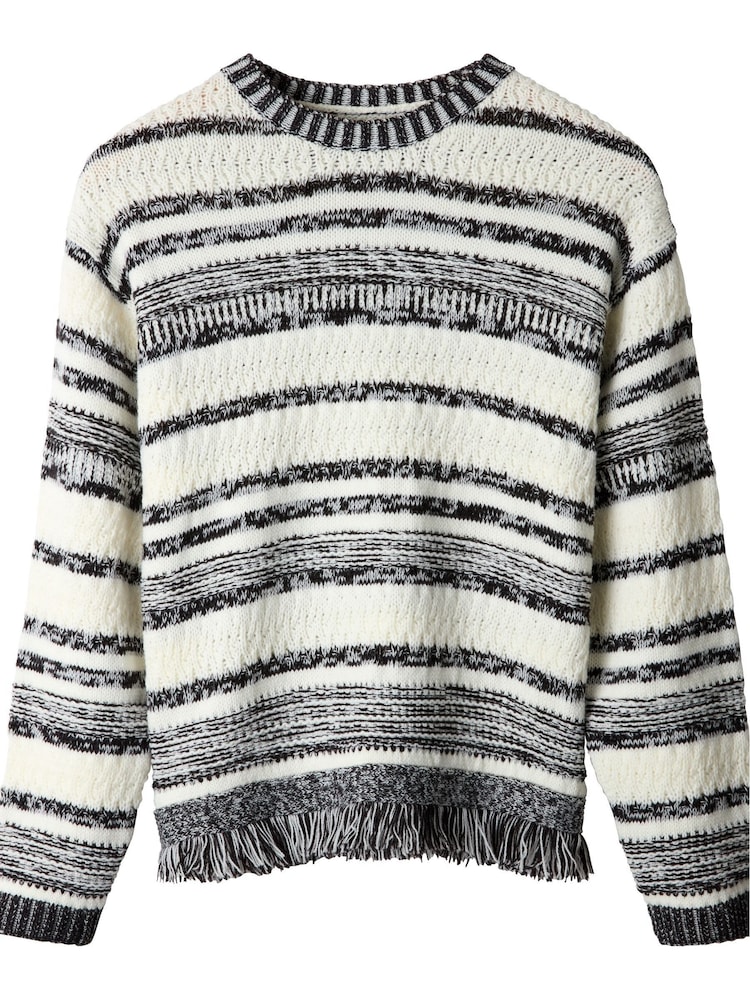Joe Browns Black Striped Fringed Jumper - Image 7 of 7