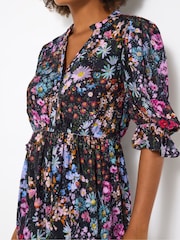 Joe Browns Black Tiered Georgette Midi Dress - Image 4 of 5