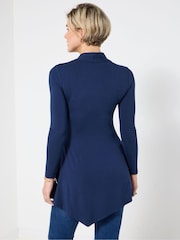 Joe Browns Blue Shawl Neck Asymmetric Top - Image 4 of 6