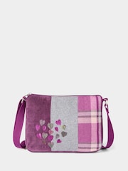 Joe Browns Purple Zip Heart Tweed Applique Bag - Image 1 of 5