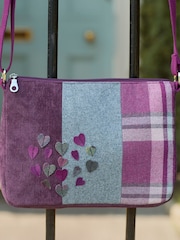 Joe Browns Purple Zip Heart Tweed Applique Bag - Image 5 of 5