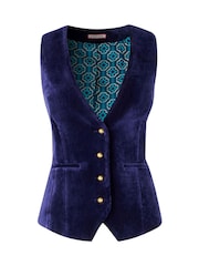 Joe Browns Blue Sassy Velvet Waistcoat - Image 4 of 5