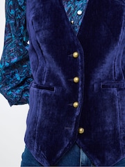 Joe Browns Blue Sassy Velvet Waistcoat - Image 5 of 5