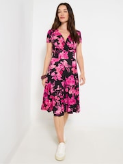 Joe Browns Pink Winter Floral Wrap Dress - Image 1 of 5