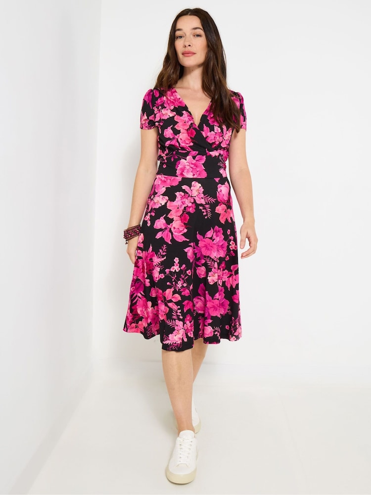 Joe Browns Pink Winter Floral Wrap Dress - Image 1 of 5
