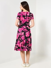 Joe Browns Pink Winter Floral Wrap Dress - Image 2 of 5