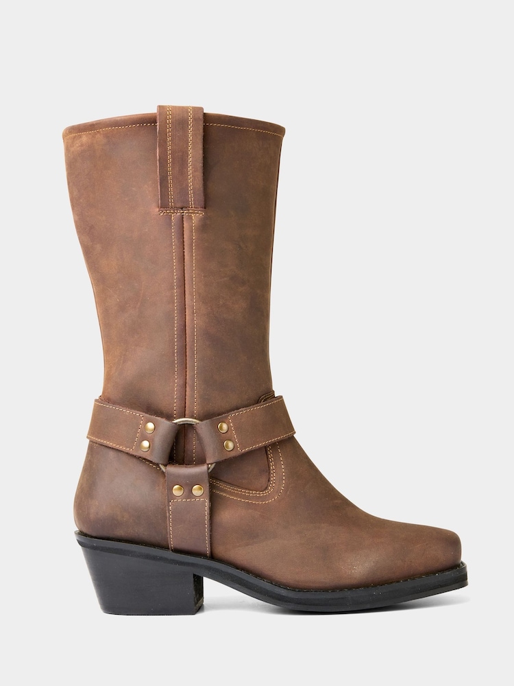 Joe Browns Tan Leather Riding Boots - Imagem 2 de 6