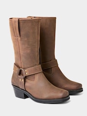 Joe Browns Tan Leather Riding Boots - Imagem 4 de 6