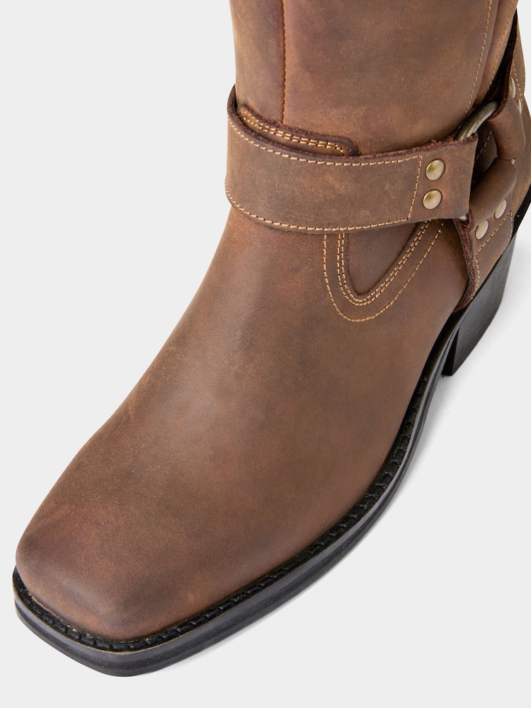 Joe Browns Tan Leather Riding Boots - Imagem 6 de 6