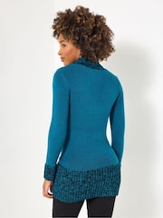 Joe Browns Green Shawl Neck Button Jumper - Image 2 of 5