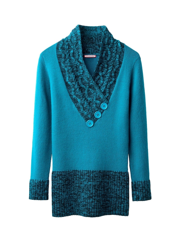 Joe Browns Green Shawl Neck Button Jumper - Image 5 of 5
