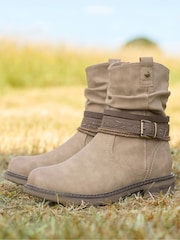 Joe Browns Natural Woven Pattern Buckle Strap Ankle Boots - Image 2 of 6