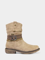 Joe Browns Natural Woven Pattern Buckle Strap Ankle Boots - Image 3 of 6