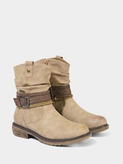 Joe Browns Natural Woven Pattern Buckle Strap Ankle Boots - Image 5 of 6
