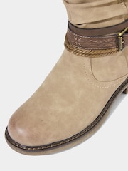 Joe Browns Natural Woven Pattern Buckle Strap Ankle Boots - Image 6 of 6