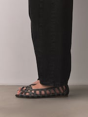 Schwarz - Forever Comfort® Peeptoe Flats - Bild 2 von 9