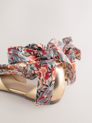 Gold Forever Comfort® Two Part Tie Up Ballet Flats - Image 4 of 5