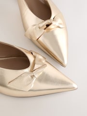 Gold Forever Comfort® Leather Point Toe Slingback Flats - Image 5 of 5