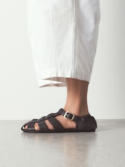 Chocolate Brown N.Premium Leather Fisherman Flat Shoes - Image 3 of 6