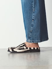 Zebra Forever Comfort® Leather Loafer Mule - Image 1 of 4