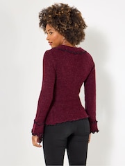 Joe Browns Red Wrap Front Jumper - Image 2 of 5