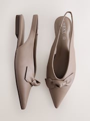 Blush Pink Forever Comfort® Leather Point Toe Slingback Flats - Image 1 of 5