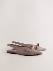 Blush Pink Forever Comfort® Leather Point Toe Slingback Flats - Image 2 of 5