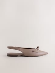 Blush Pink Forever Comfort® Leather Point Toe Slingback Flats - Image 3 of 5