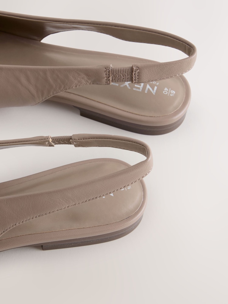 Blush Pink Forever Comfort® Leather Point Toe Slingback Flats - Image 5 of 5 Blush Pink Forever Comfort® Leather Point Toe Slingback Flats - Image 5 of 5